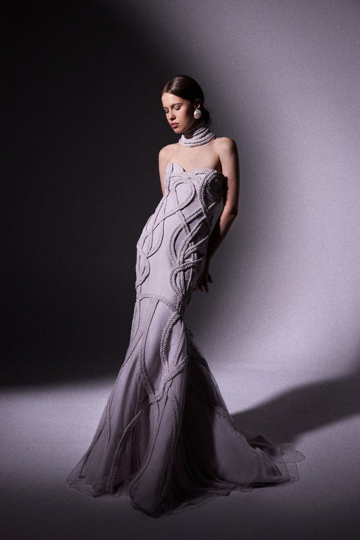 Strapless Braided Mermaid Dress - Gemy Maalouf