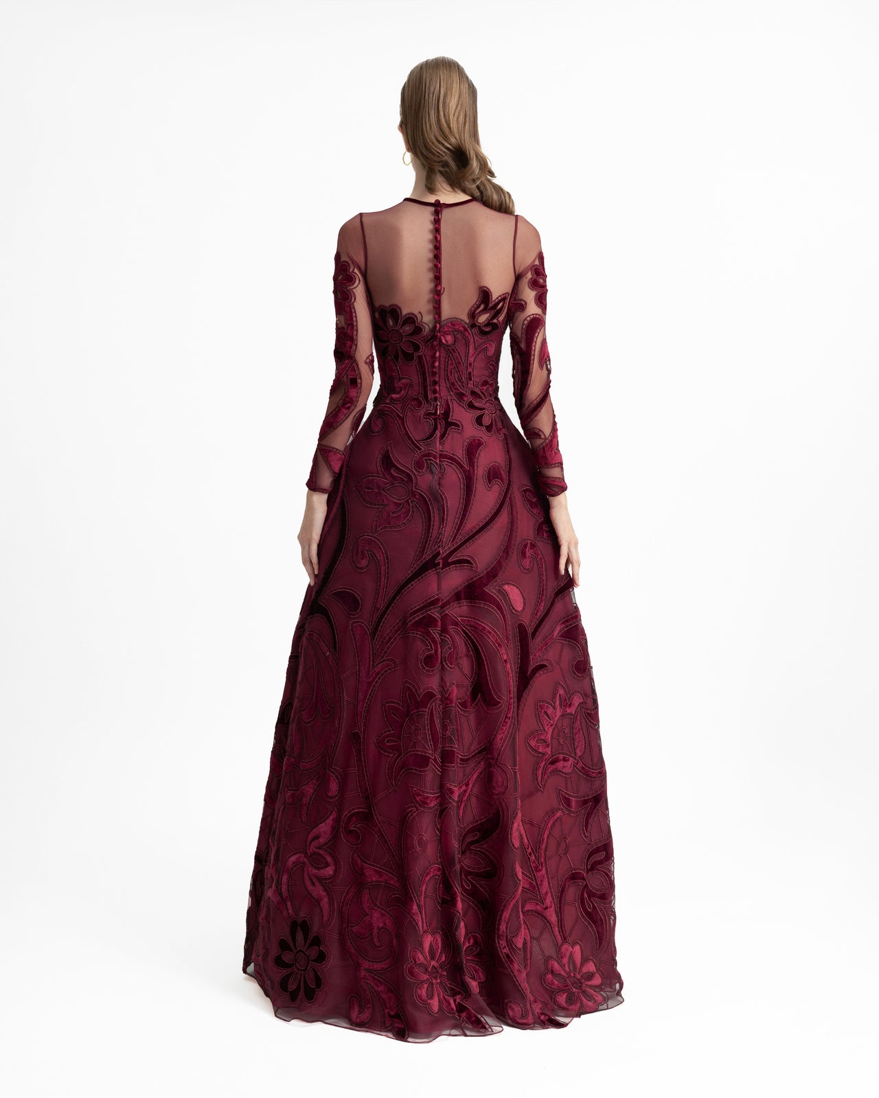 Embroidered Velvet Cage Dress