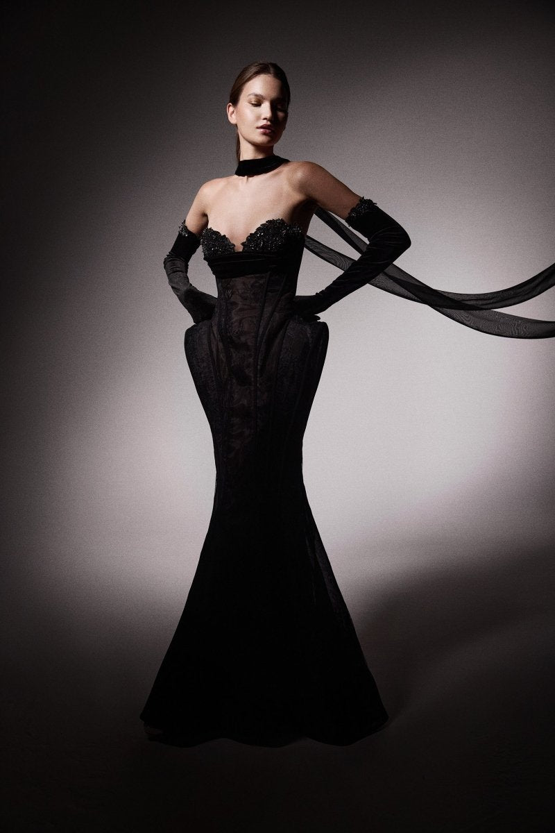Strapless Draped Mermaid Dress - Gemy Maalouf