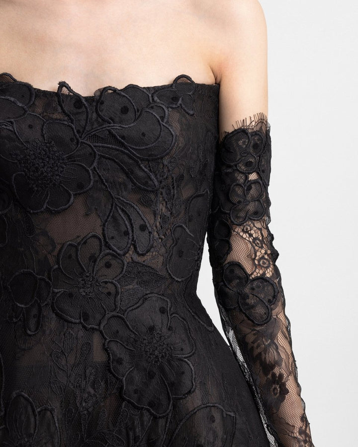 Strapless Cage Dress with Gloves - Gemy Maalouf