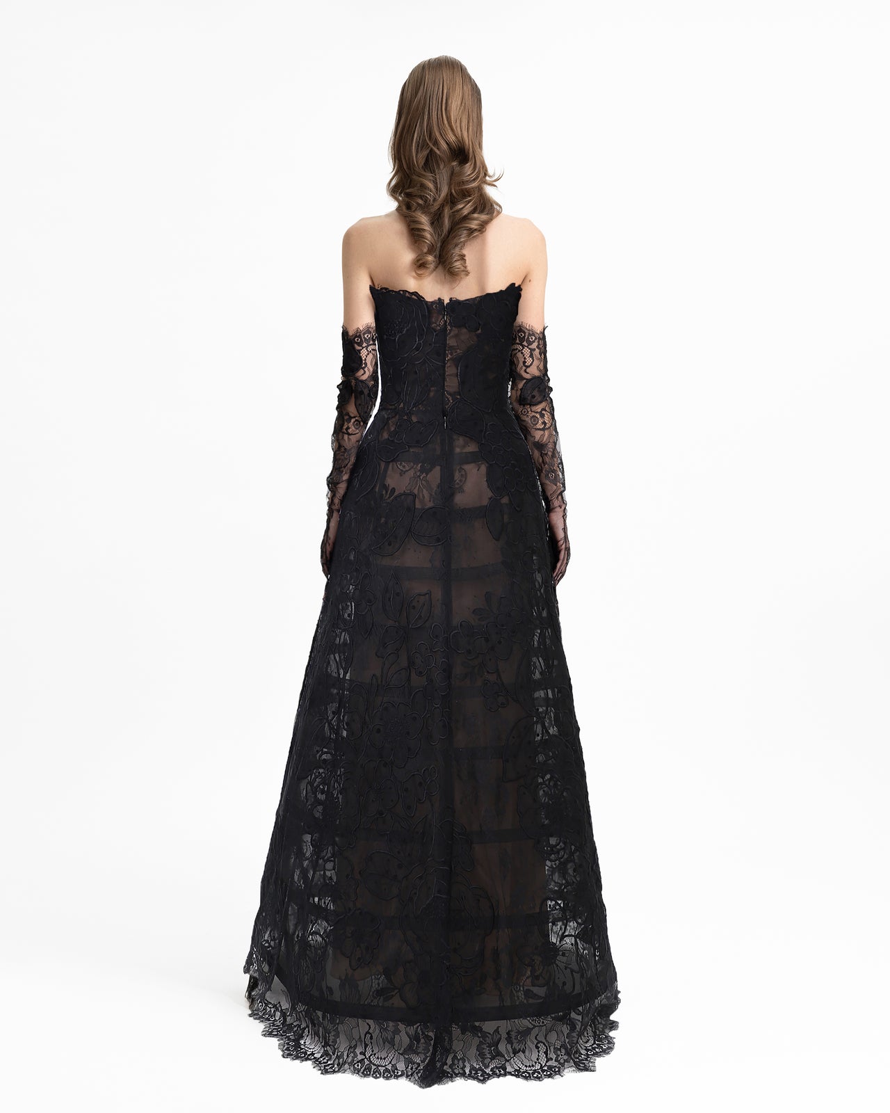 Gemy Maalouf | Evening Dresses | Strapless Cage Dress with Gloves Gemy Maalouf | Evening Dresses | Strapless Cage Dress with Gloves