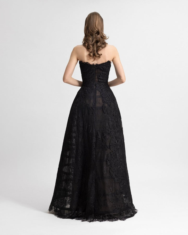 Strapless Cage Dress with Gloves - Gemy Maalouf