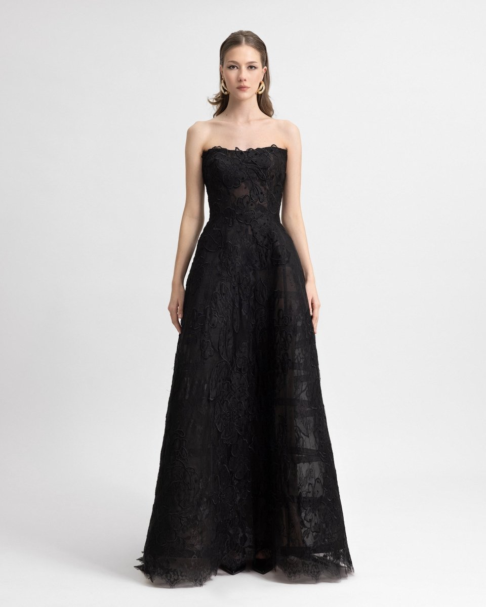 Strapless Cage Dress with Gloves - Gemy Maalouf