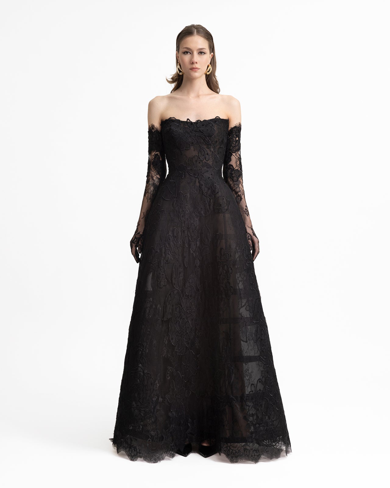 Strapless Cage Dress with Gloves