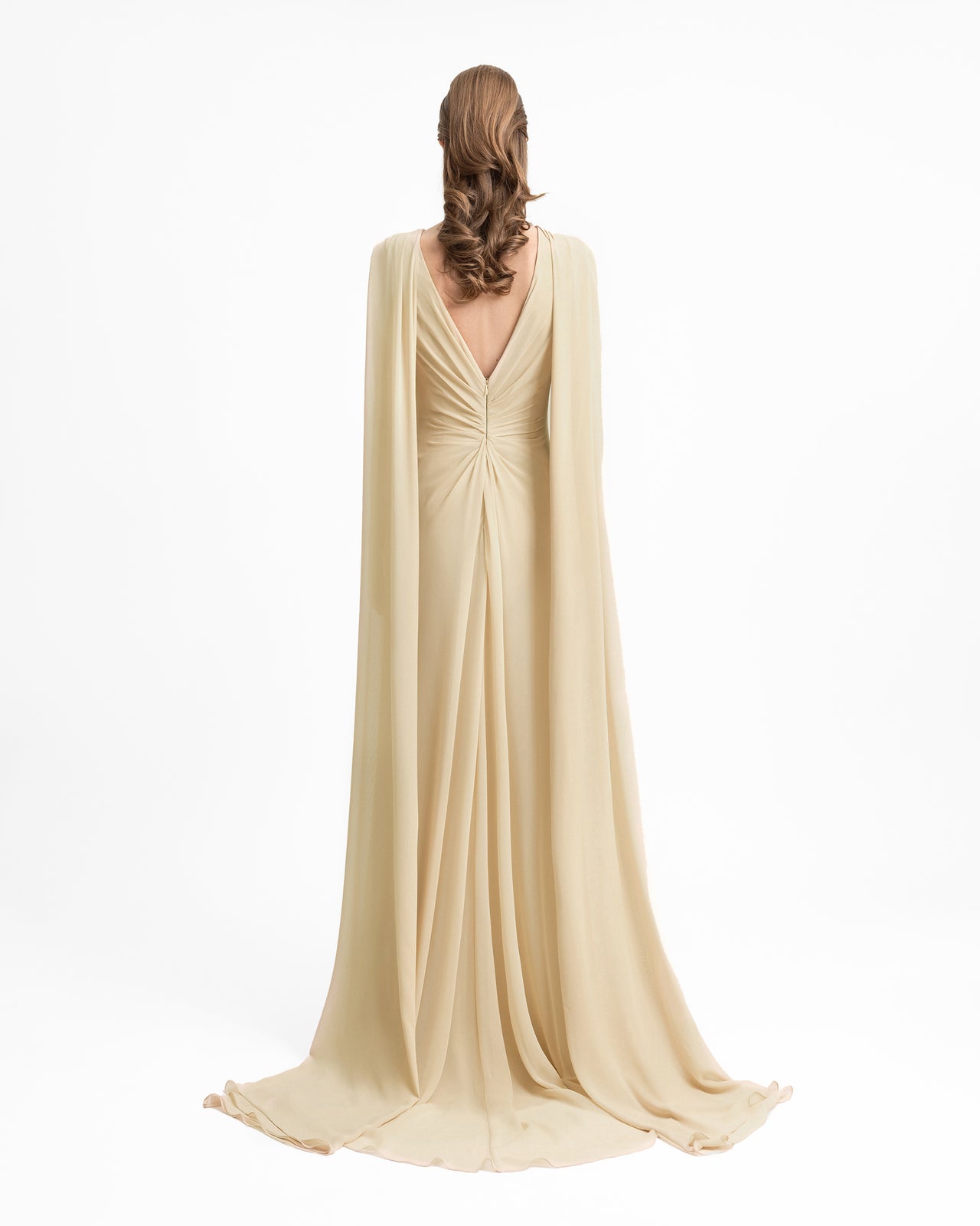 Draped V-Neck Beaded Dress