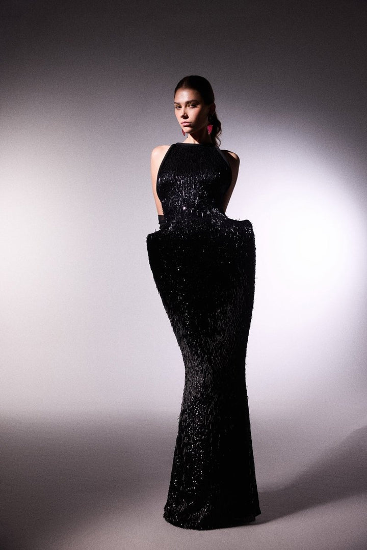 Open - Back Sequin Dress - Gemy Maalouf