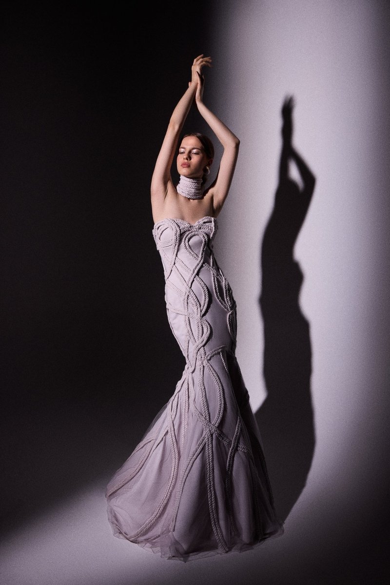 Strapless Braided Mermaid Dress - Gemy Maalouf