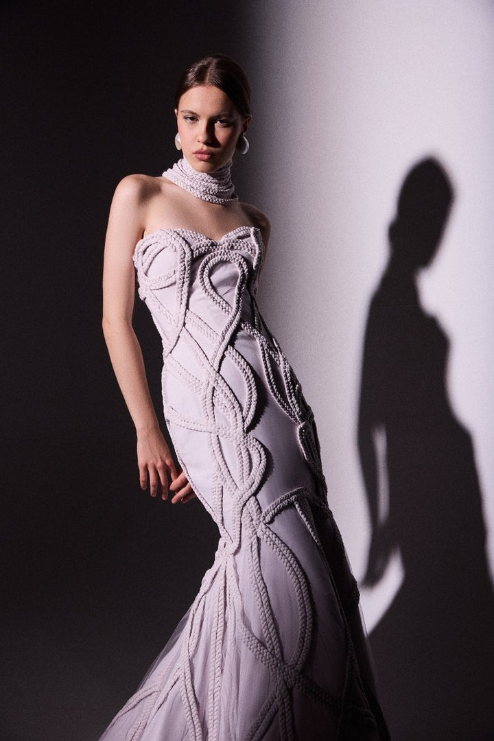 Strapless Braided Mermaid Dress - Gemy Maalouf