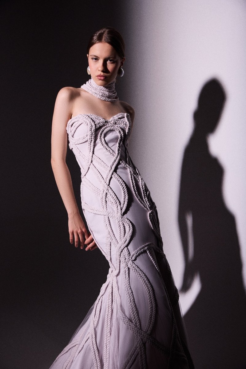 Strapless Braided Mermaid Dress - Gemy Maalouf