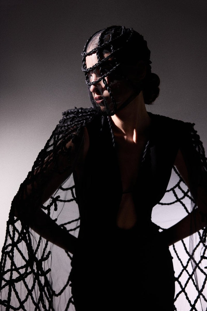 Slim Dress with Cape - Gemy Maalouf