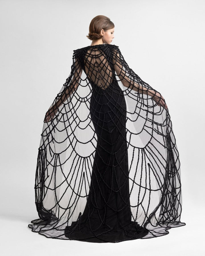 Slim Dress with Cape - Gemy Maalouf