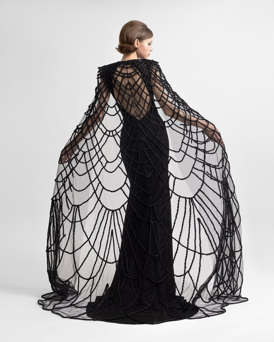 Slim Dress with Cape - Gemy Maalouf