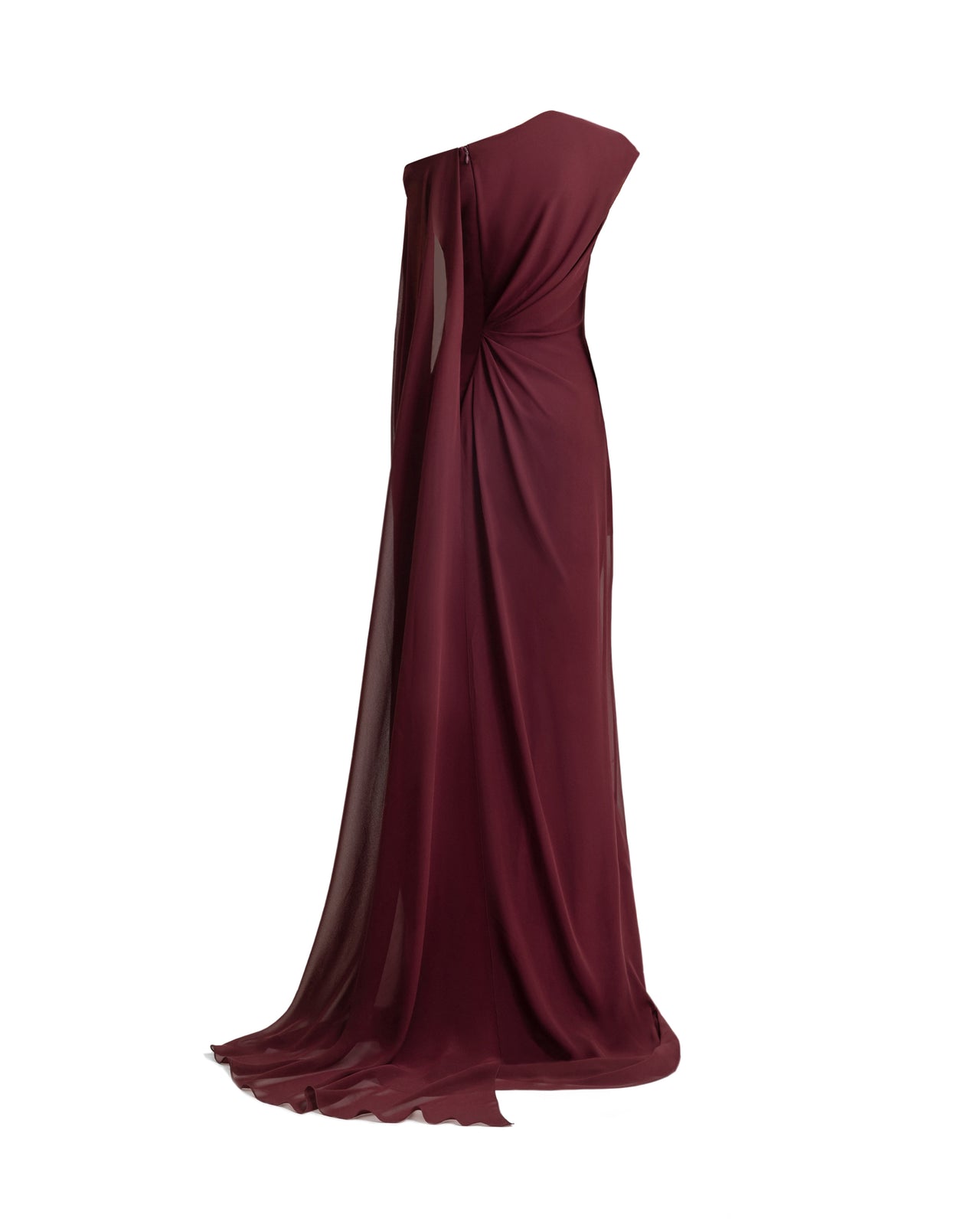 Draped Dress with Cape Sleeve