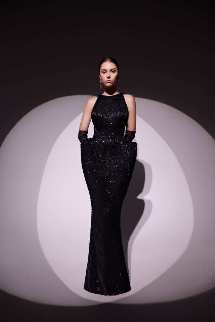Open - Back Sequin Dress - Gemy Maalouf