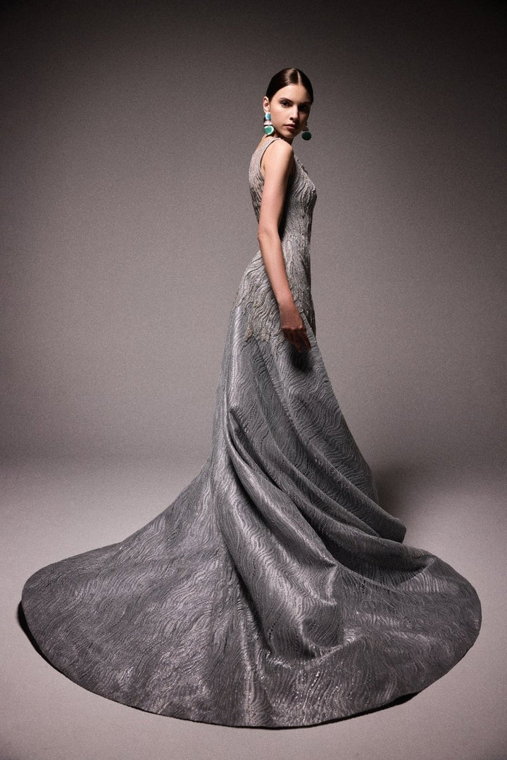 Beaded Cowl - Neck Dress - Gemy Maalouf