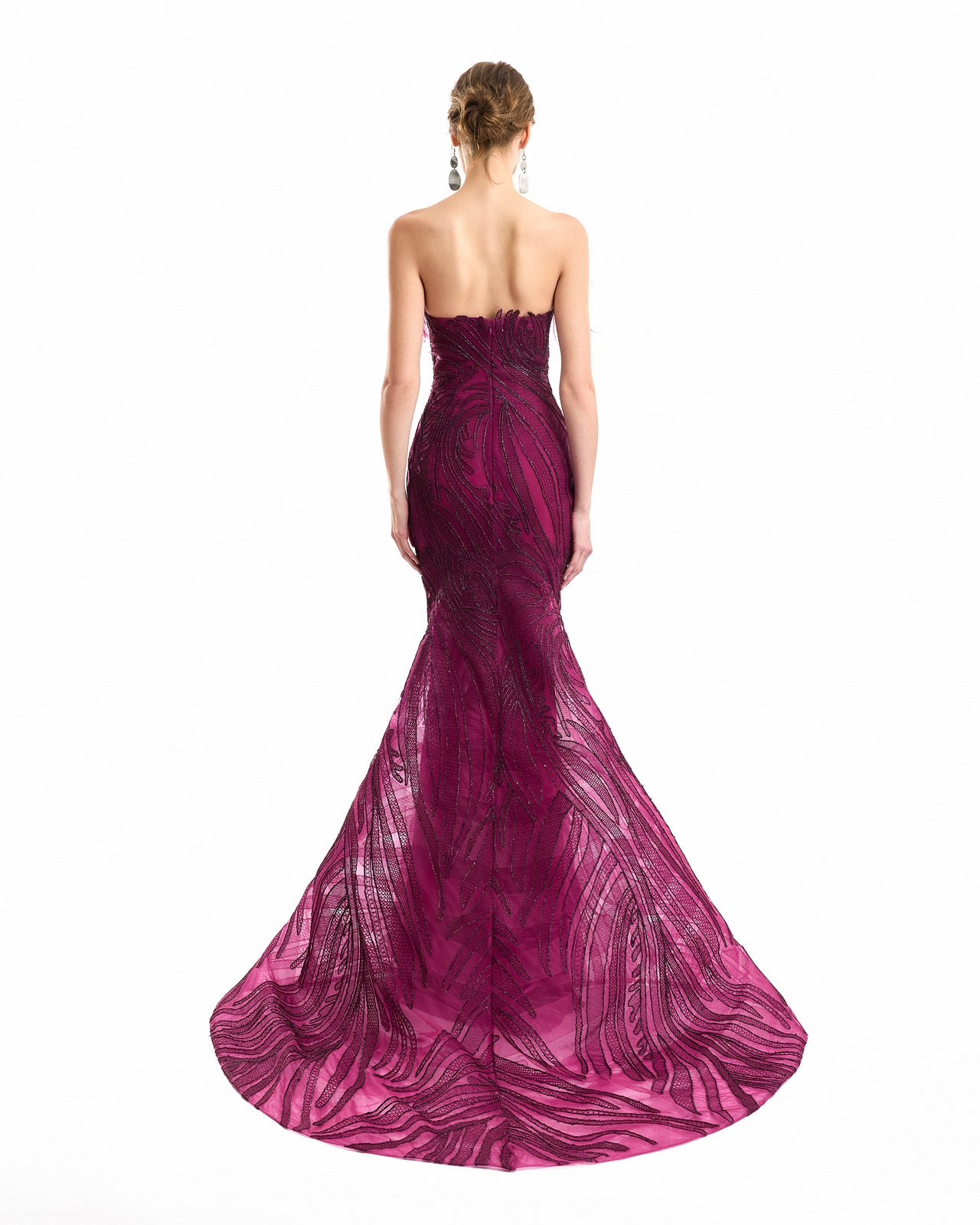Off-Shoulder Feathered Mermaid Dress