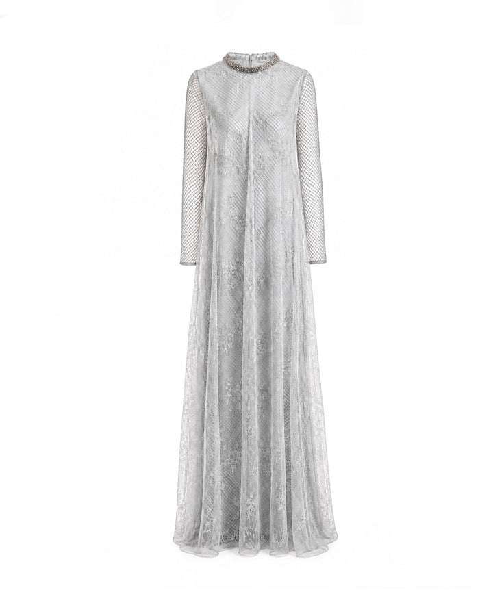 Embroidered Net Lace Dress