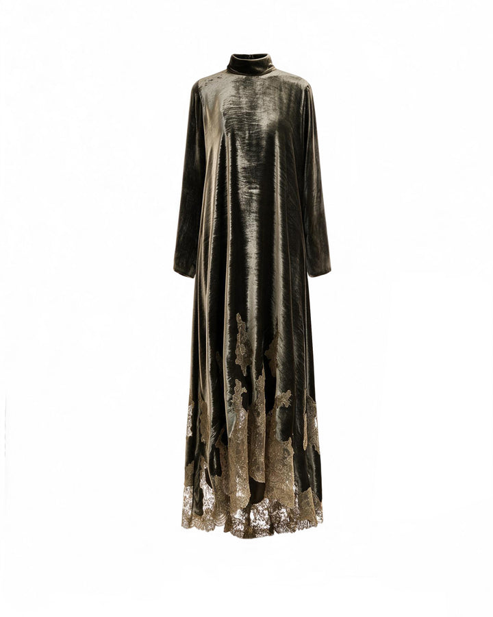 Loose-Cut Lace-Hem Dress