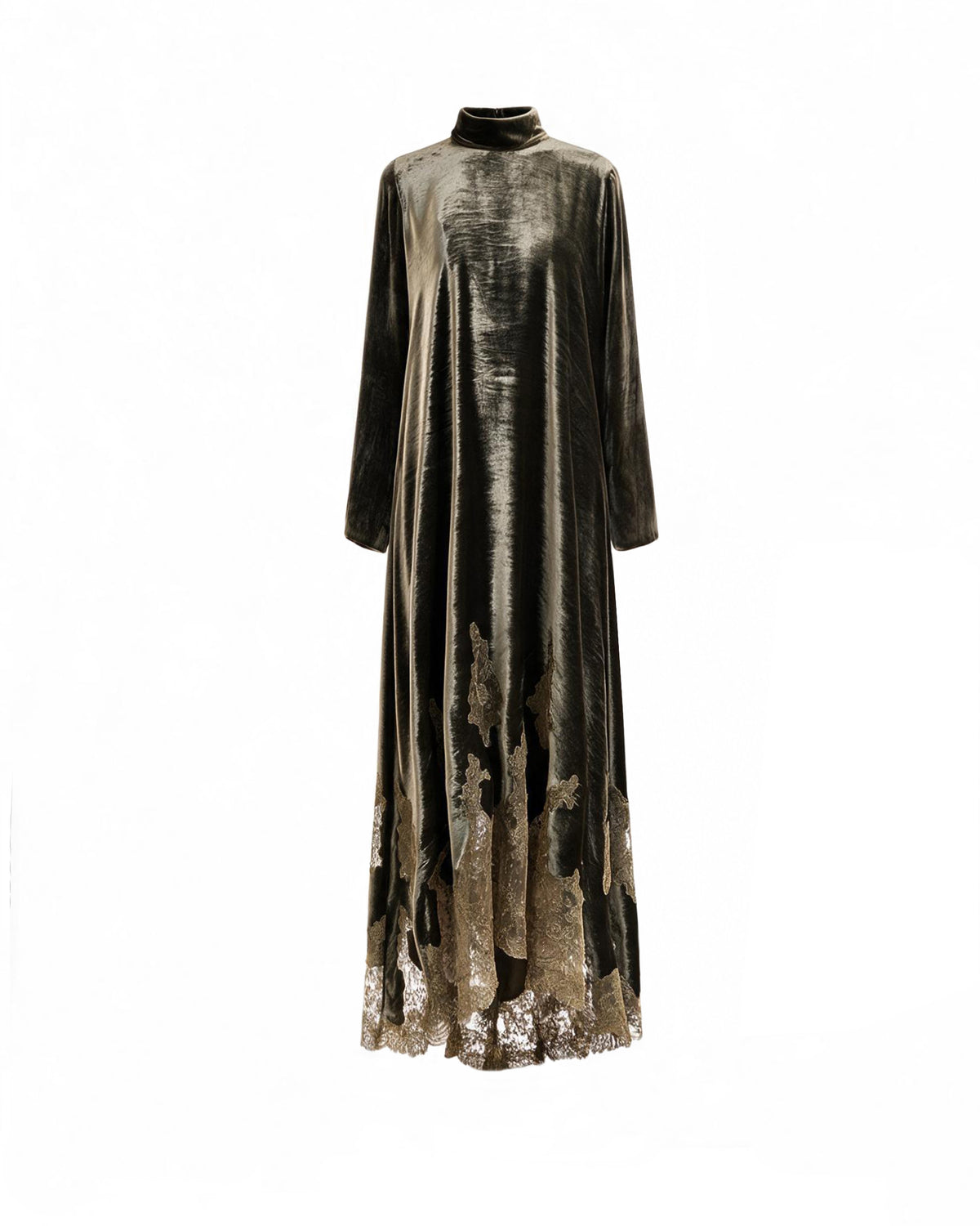 Loose-Cut Lace-Hem Dress