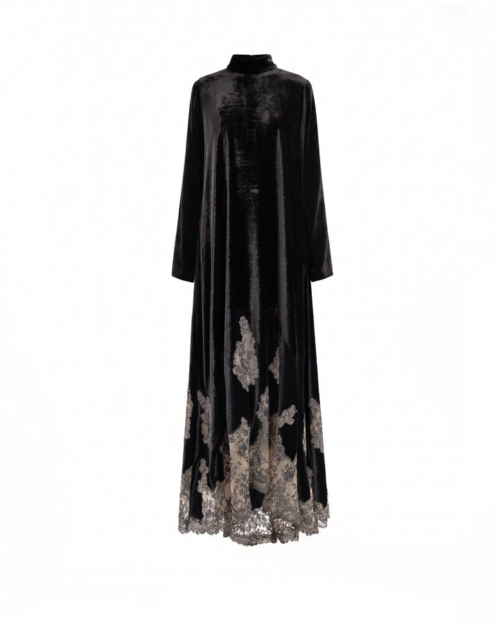 Loose-Cut Lace-Hem Dress