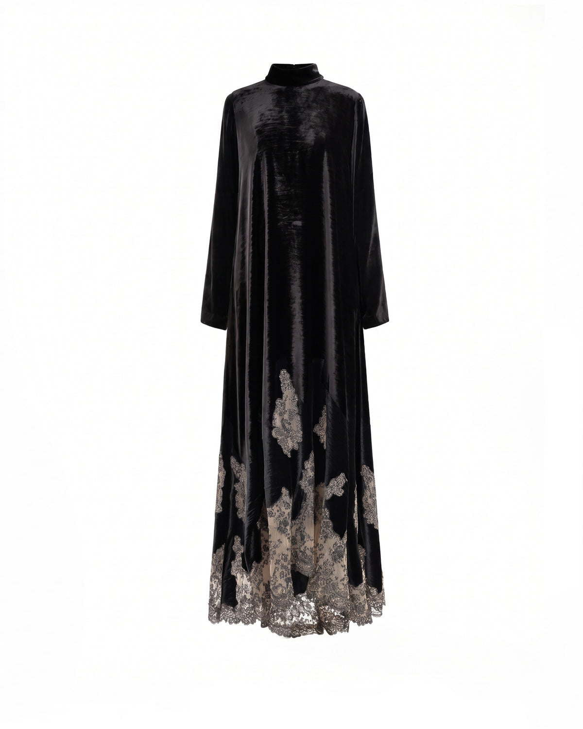 Loose-Cut Lace-Hem Dress