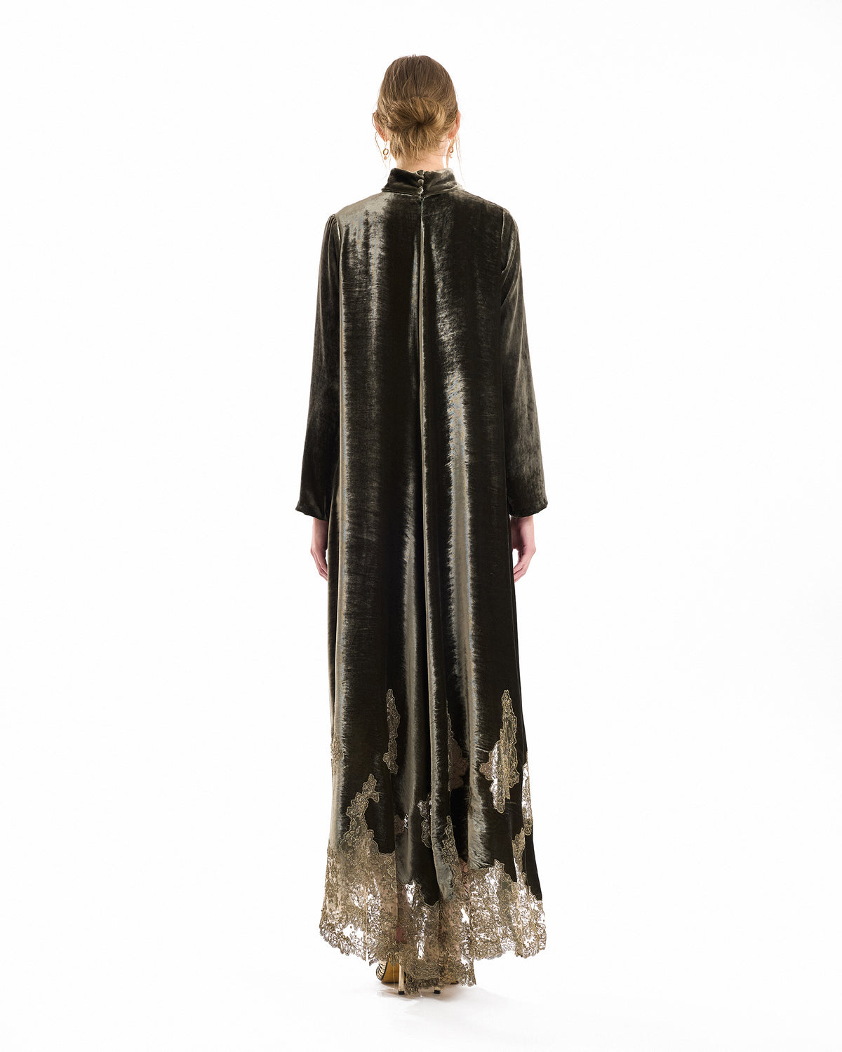 Loose-Cut Lace-Hem Dress