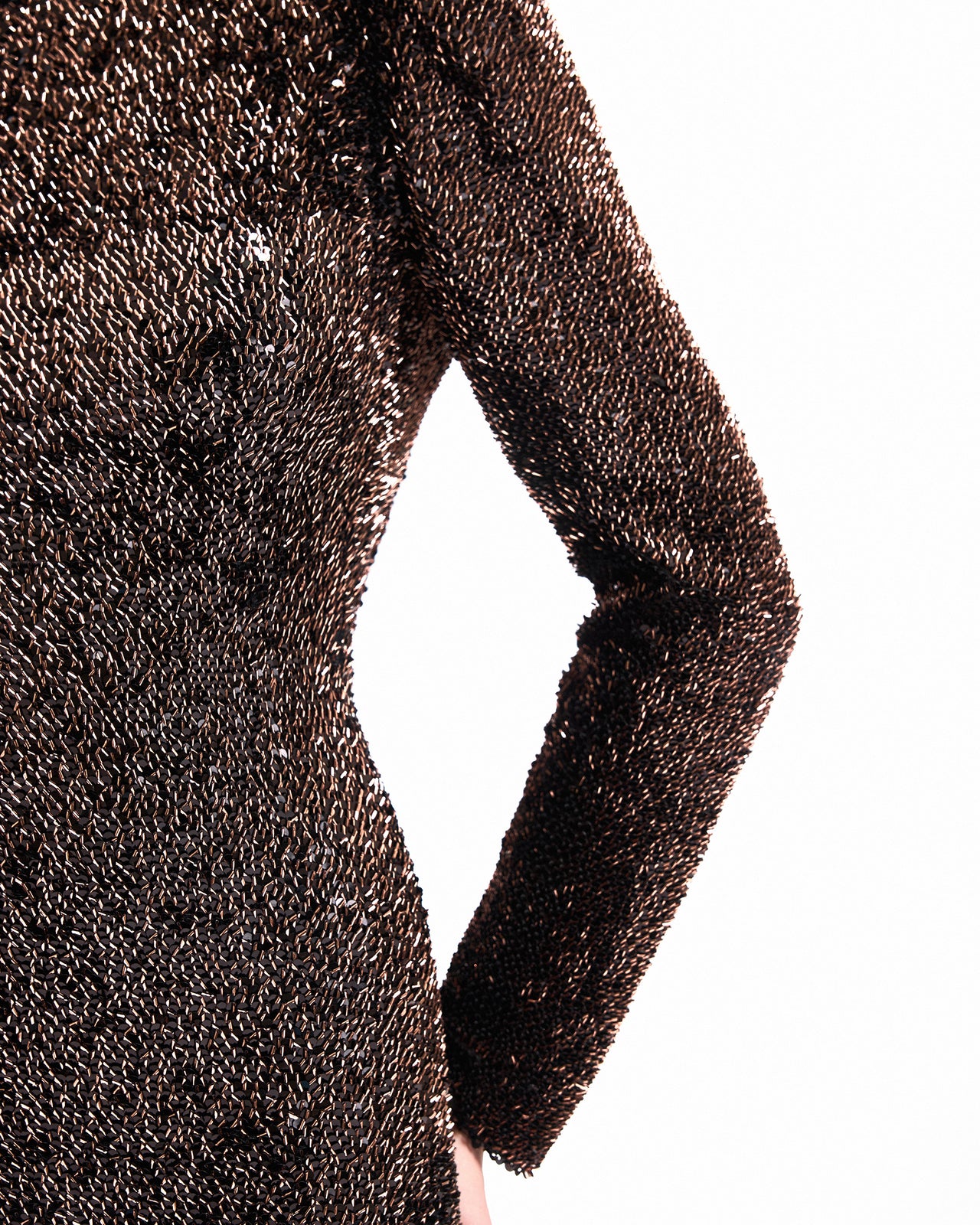 Beaded Open-Back Slim Dress