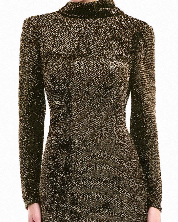 Beaded Open-Back Slim Dress