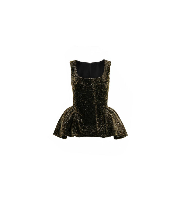 Square-Neck Peplum Top