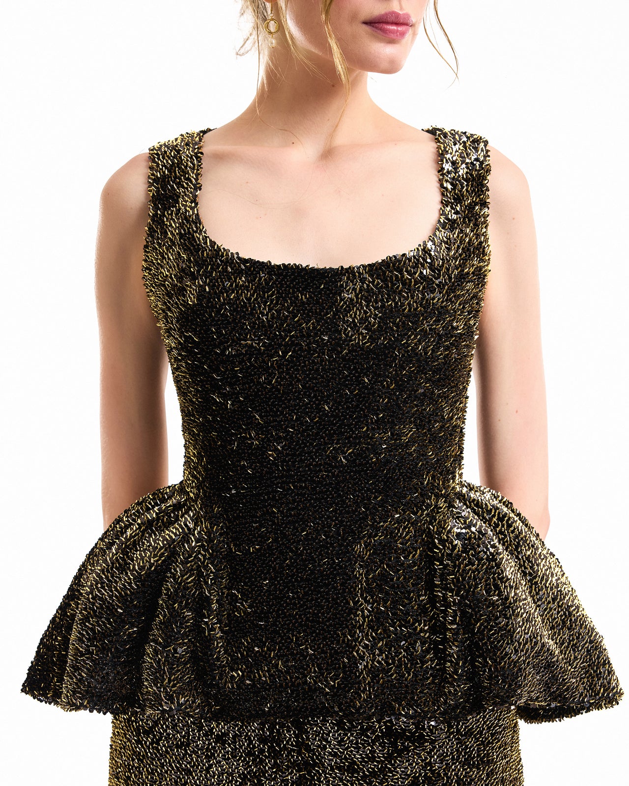 Square-Neck Peplum Top