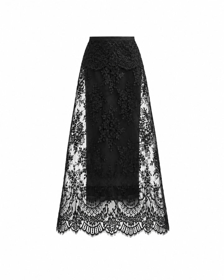 Lace Cage Midi Skirt