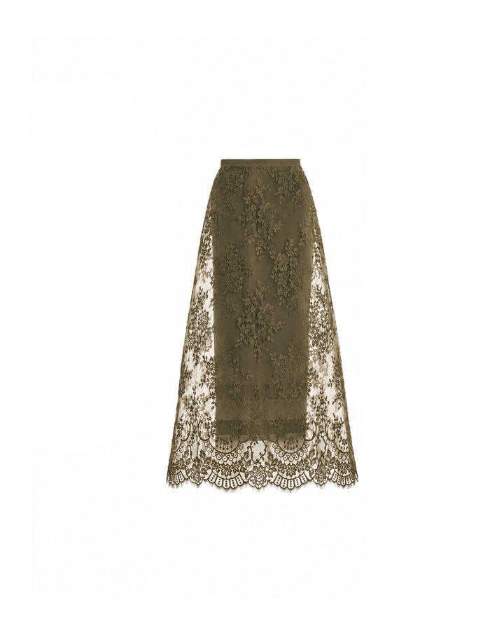 Lace Cage Midi Skirt