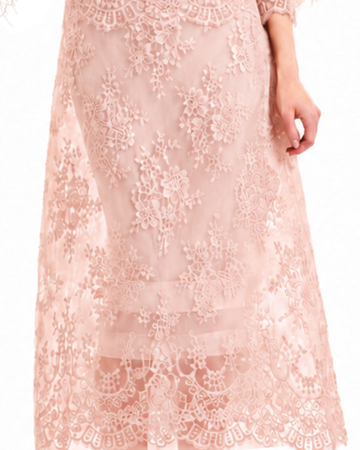 Lace Cage Midi Skirt