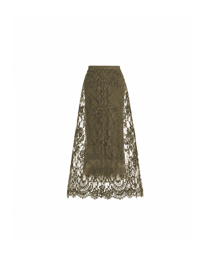 Lace Cage Midi Skirt