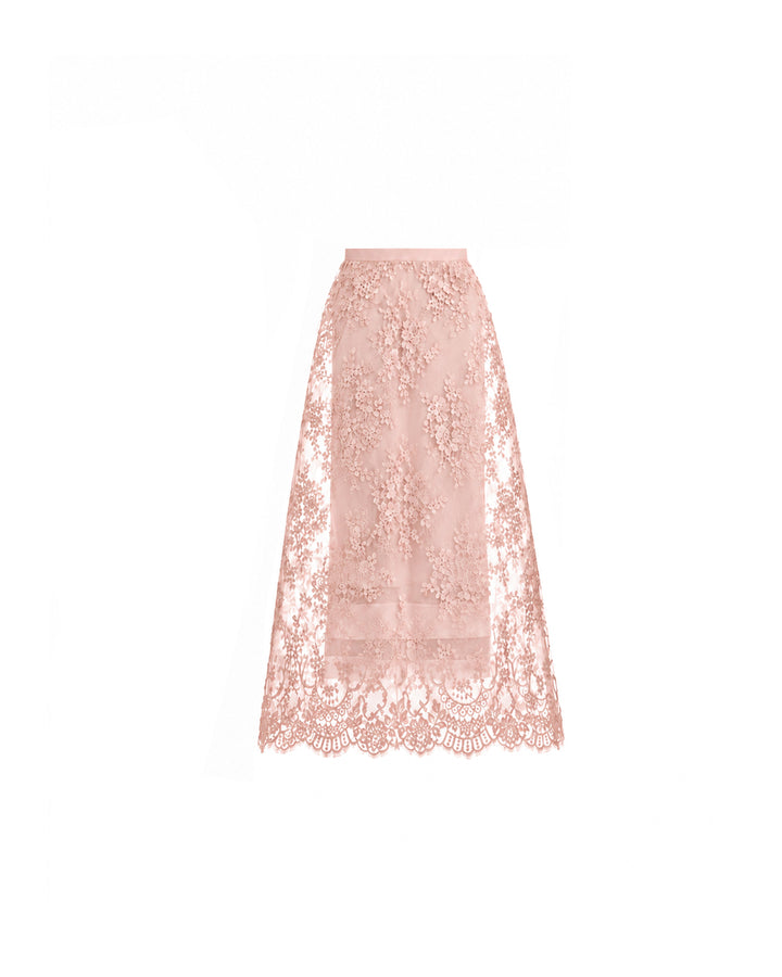 Lace Cage Midi Skirt