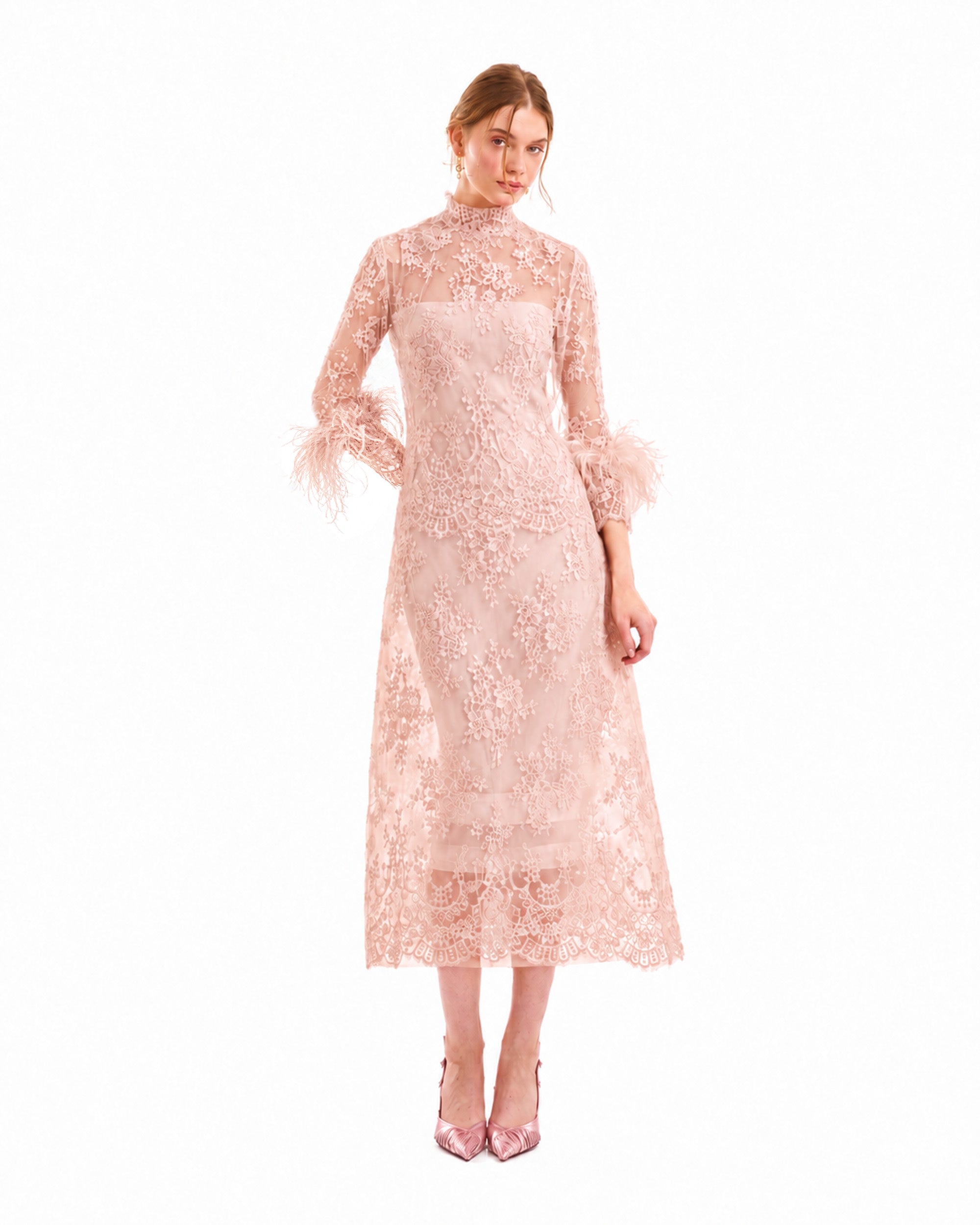 Lace Cage Midi Skirt