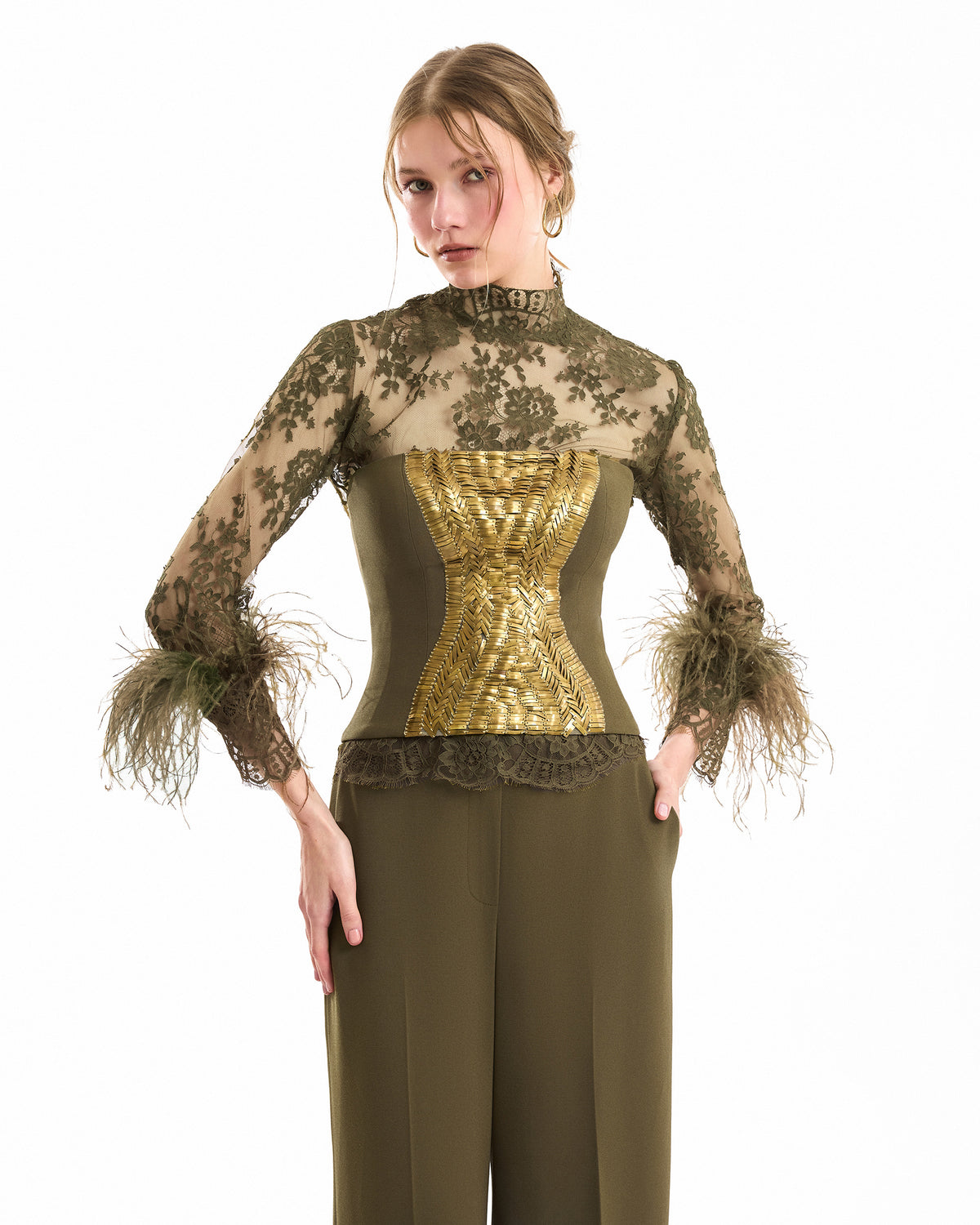 Structured Metallic Corset