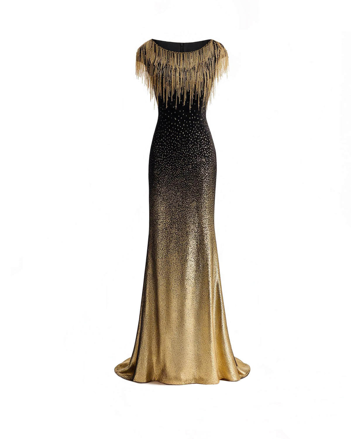 Off-Shoulder Beaded Fringe Dress