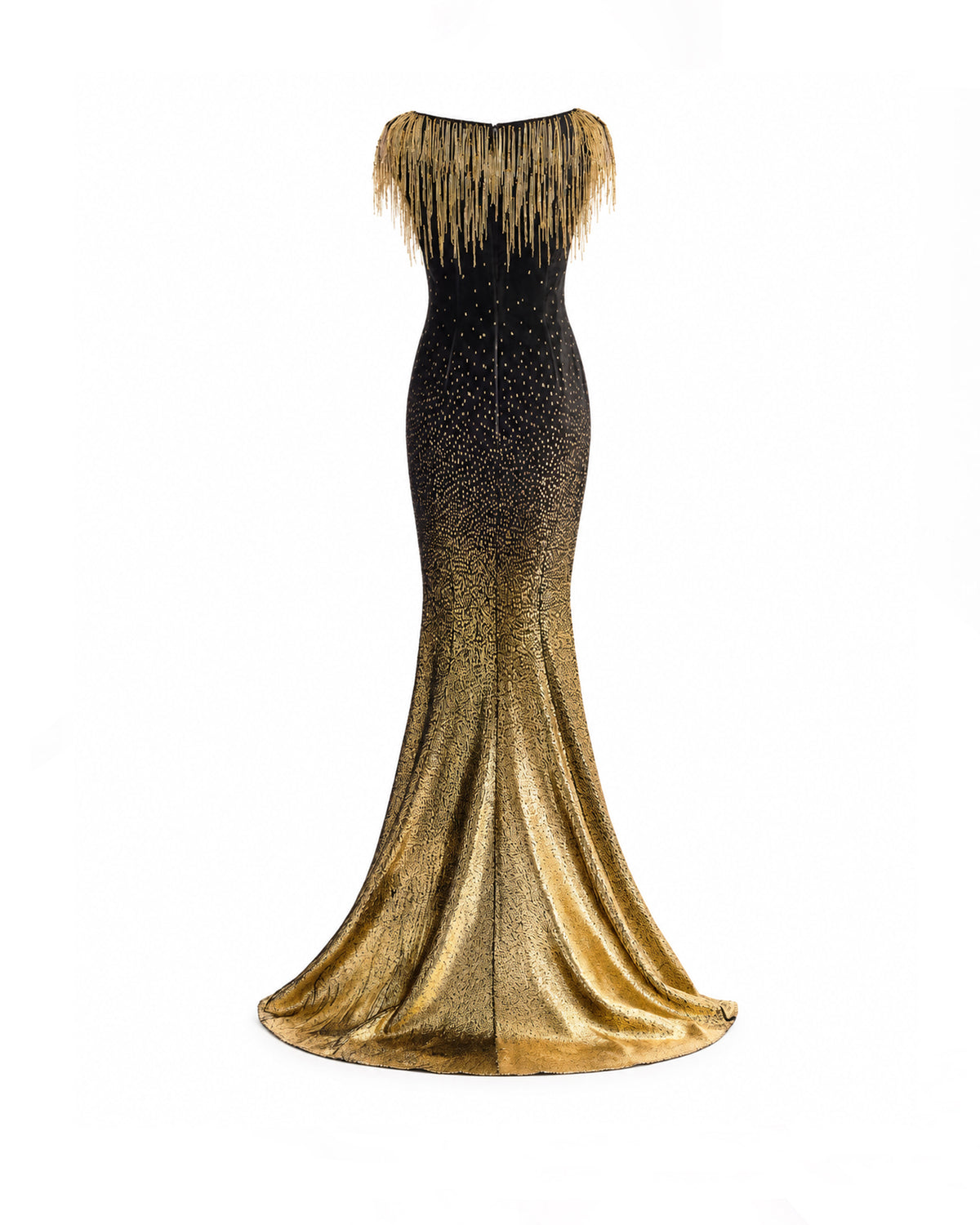 Off-Shoulder Beaded Fringe Dress