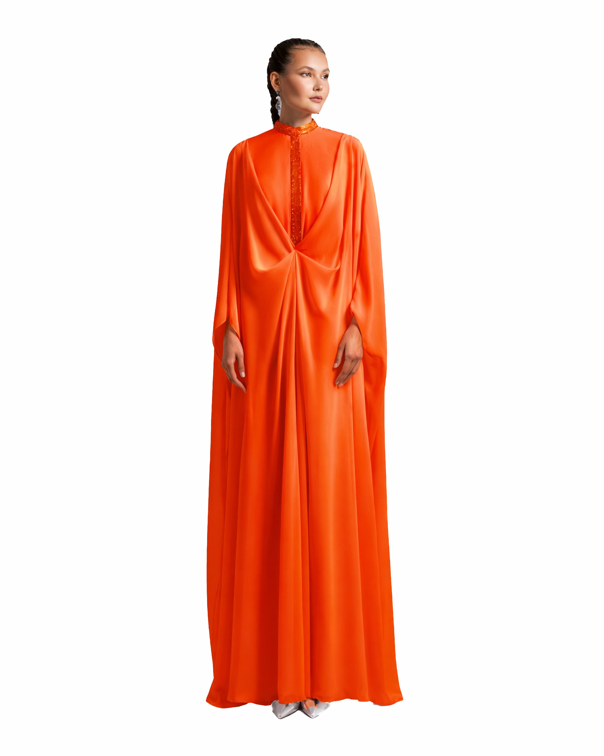 white christmas dresses Nicoblu Luna Chiffon Kaftan in Rhinestones and Black M