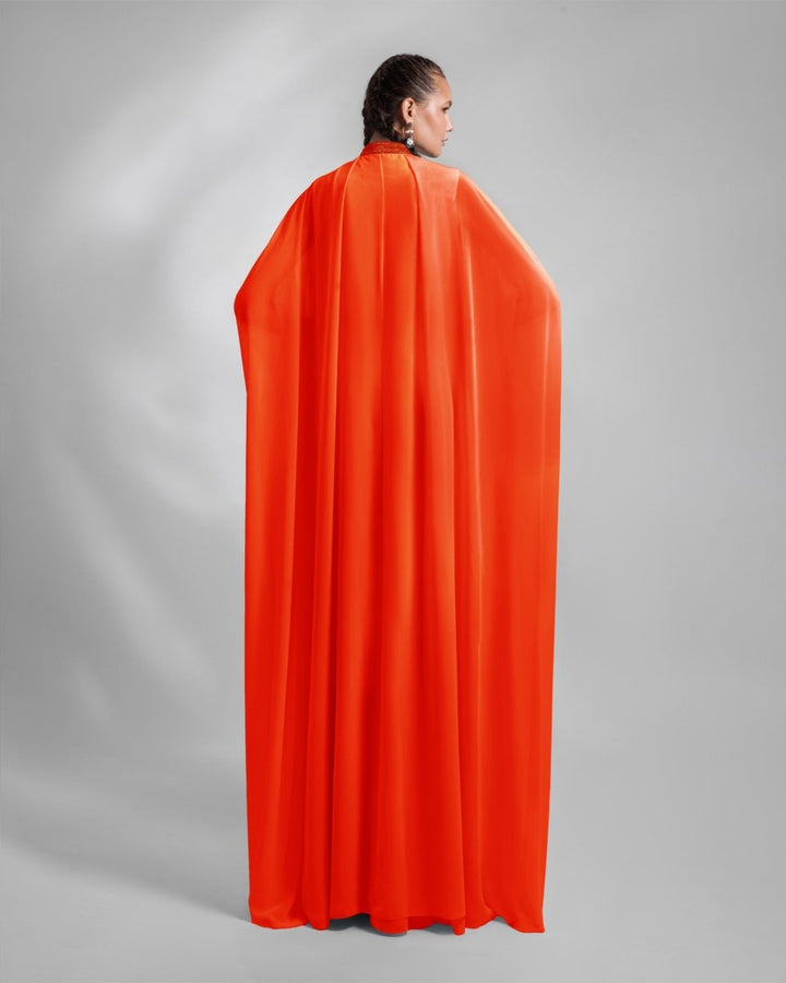 Loose Long Orange Kaftan - Gemy Maalouf