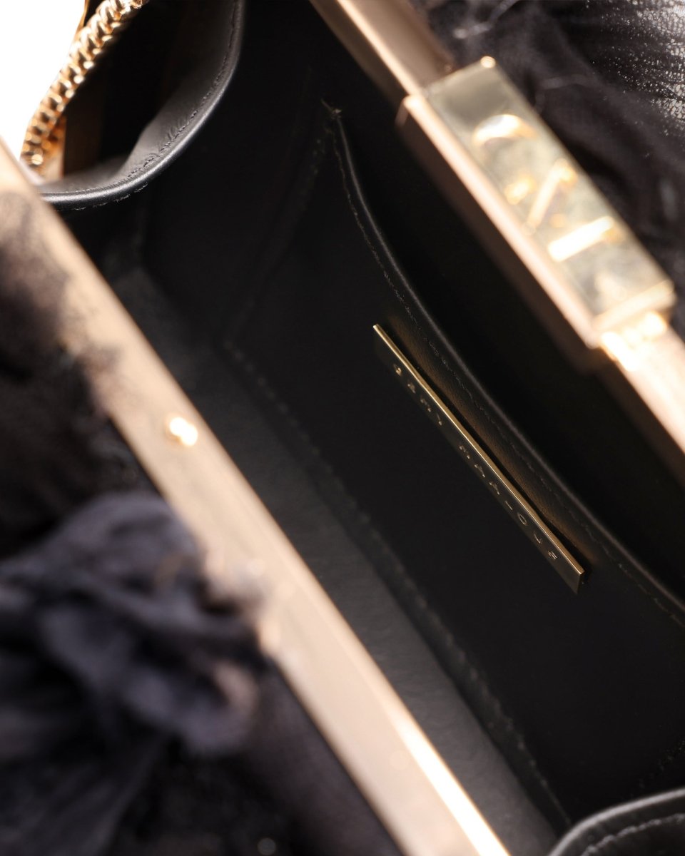 Rushed Black Tulle Clutch - Gemy Maalouf