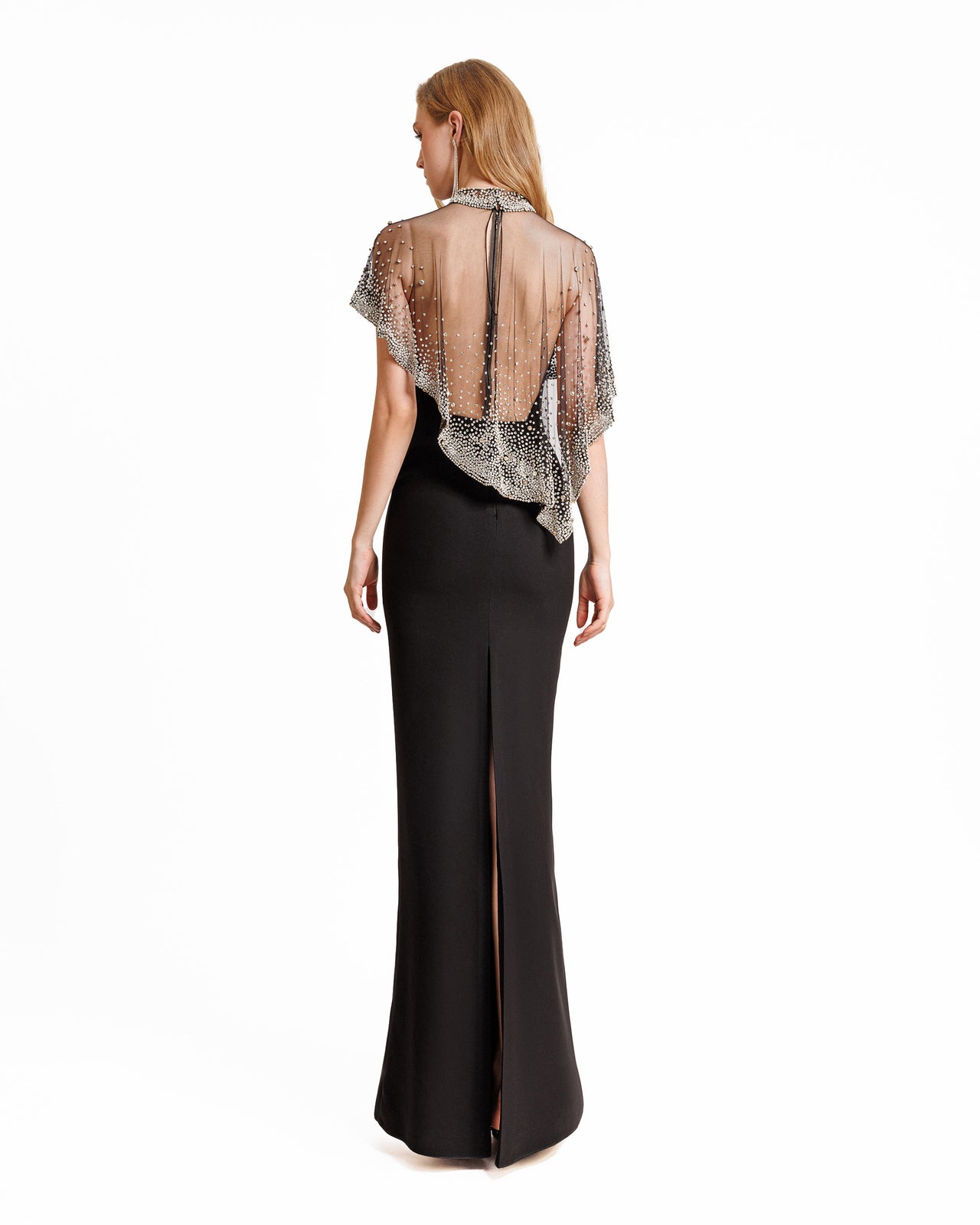 Gemy Maalouf | Evening Dresses | Asymmetrical Beaded Tulle Overlay Dress Gemy Maalouf | Evening Dresses | Asymmetrical Beaded Tulle Overlay Dress