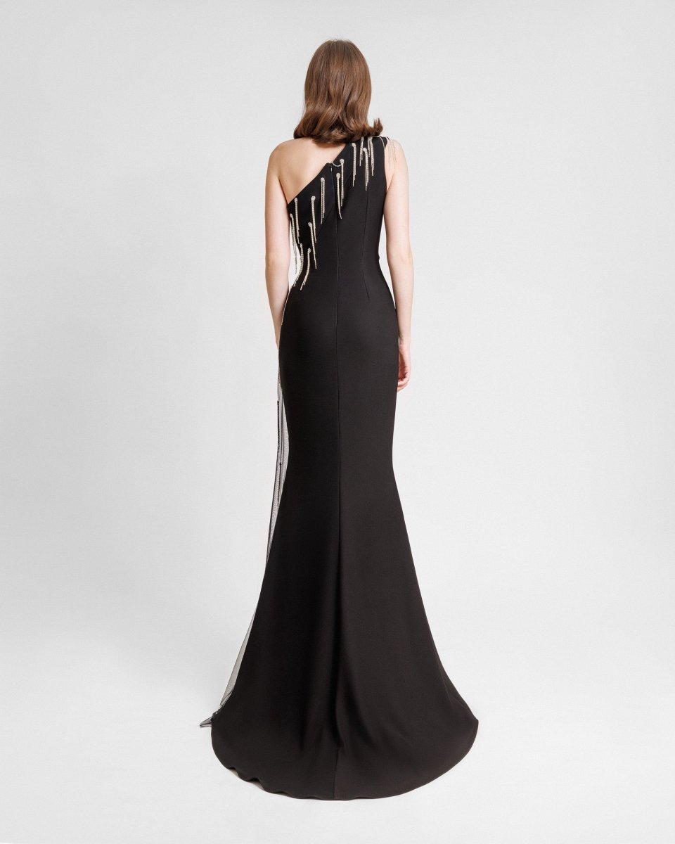 One - Shoulder Crepe Dress - Gemy Maalouf