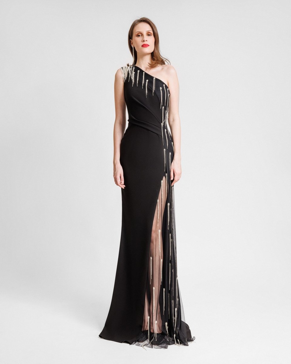 One - Shoulder Crepe Dress - Gemy Maalouf