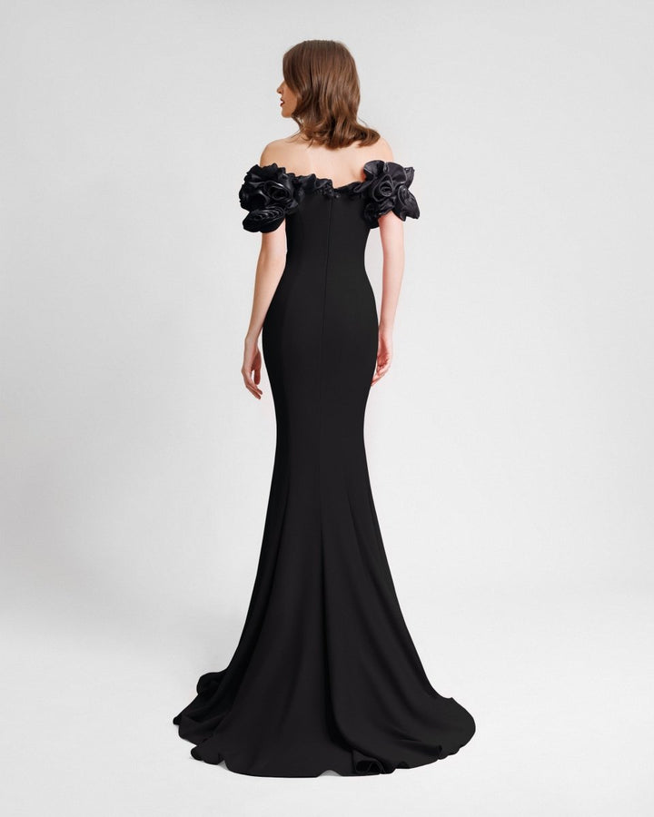 Off - The - Shoulders Crepe Dress - Gemy Maalouf