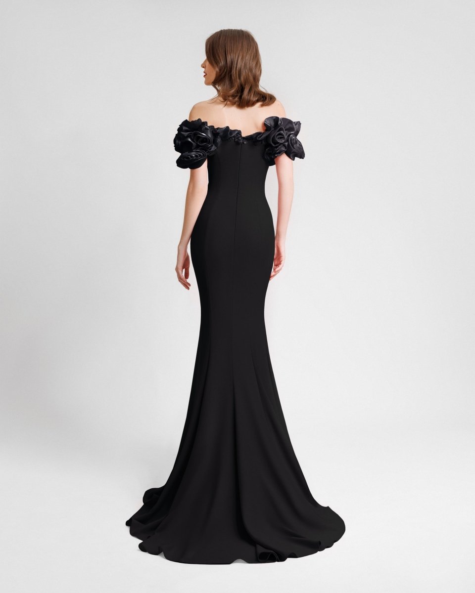 Off - The - Shoulders Crepe Dress - Gemy Maalouf