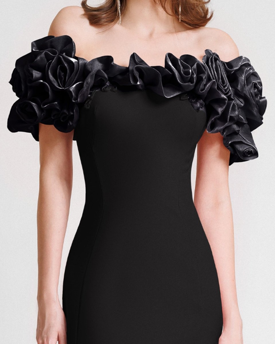 Off - The - Shoulders Crepe Dress - Gemy Maalouf