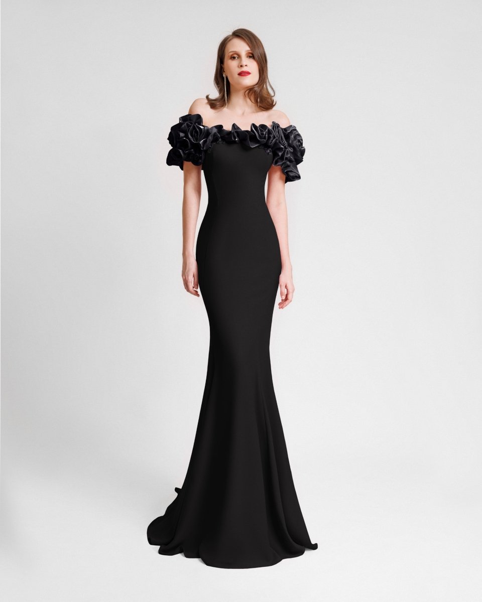 Off - The - Shoulders Crepe Dress - Gemy Maalouf