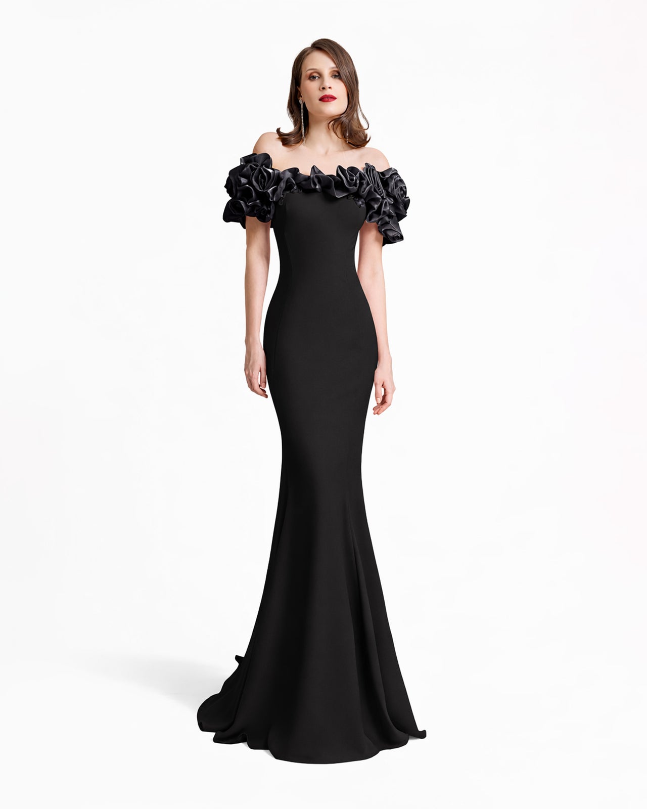 Off-The-Shoulders Crepe Dress